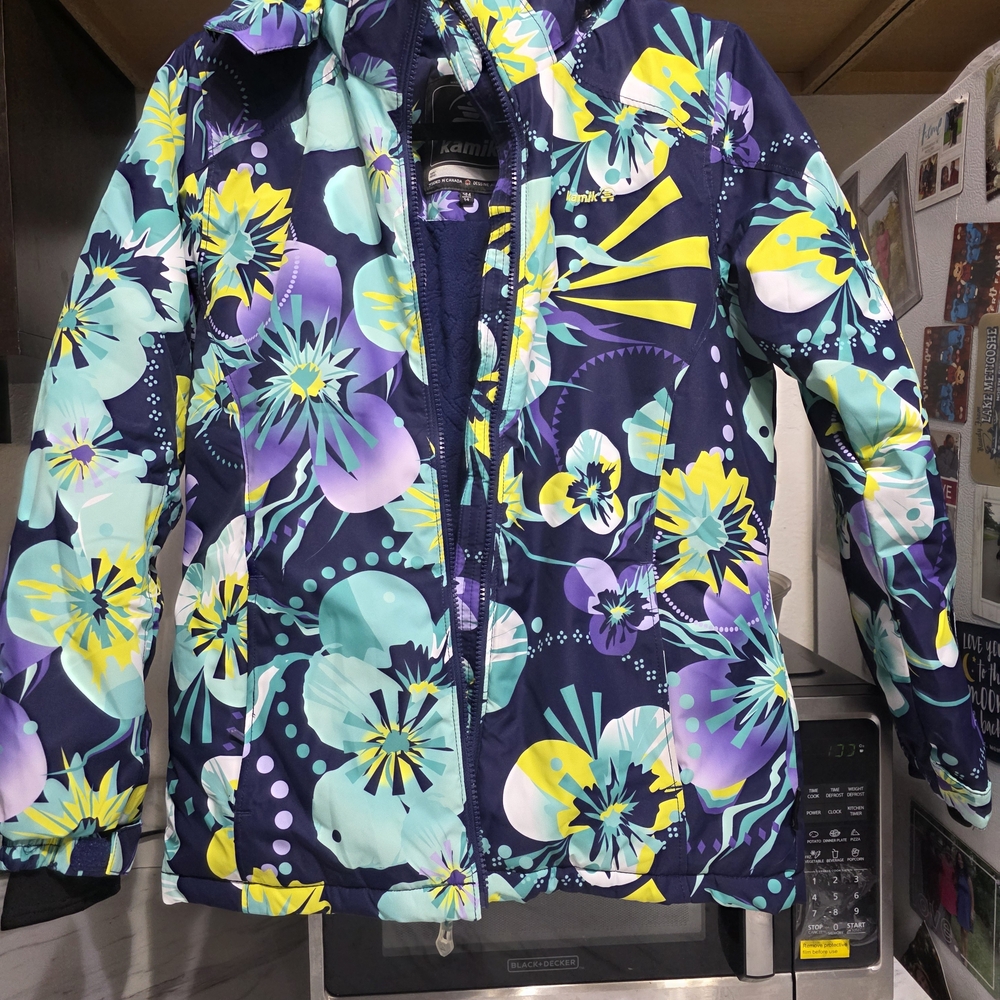 Kamik Kids Puffer Jacket - Navy and Floral - Picture 13 of 14